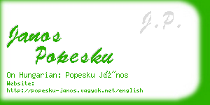 janos popesku business card